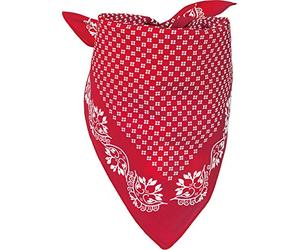 styleBREAKER Écharpe triangulaire pour dames en coton avec motif floral, écharpe multifonctionnelle, bandana 01016201, couleur:Rouge-blanc