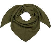 styleBREAKER Écharpe triangulaire tricotée pour femme, grande, unie et chinée | Douce et chaude pour l'hiver | Écharpe tricotée en viscose et laine pour des looks douillets., Olive