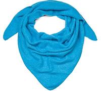 styleBREAKER Écharpe triangulaire tricotée pour femme, grande, unie et chinée | Douce et chaude pour l'hiver | Écharpe tricotée en viscose et laine pour des looks douillets., Turquoise-bleu