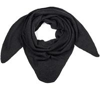 styleBREAKER Écharpe triangulaire tricotée pour femme, grande, unie et chinée | Douce et chaude pour l'hiver | Écharpe tricotée en viscose et laine pour des looks douillets., Noir