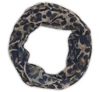 styleBREAKER Écharpe tube femme motif léopard,Marron-noir