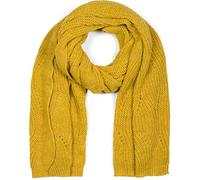styleBREAKER Écharpe unisexe tricotée avec motif ondulé, écharpe d'hiver tricotée unie, tricotée en vrac, motif à trous 01018163, couleur:Curry