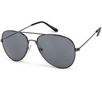 styleBREAKER enfants Lunettes de soleil pilotes avec monture en acier inoxydable, miroir ou teinté 09020059, couleur:Monture anthracite/verre gris teinté