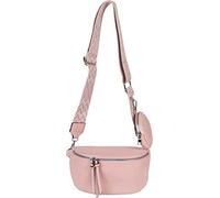 styleBREAKER Ensemble de sacs à bandoulière pour femmes en demi-lune 2 pièces, bandoulière avec motif losanges en zigzag 02012396, couleur:Rose-