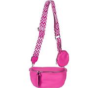 styleBREAKER Ensemble de sacs à bandoulière pour femmes en demi-lune 2 pièces, bandoulière avec motif losanges en zigzag 02012396, couleur:Rose