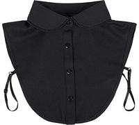 styleBREAKER Faux col pour Femmes avec Un Ourlet dentelé et Une Patte de Boutonnage, col Amovible pour Blouses et Pulls 08020007, Couleur:Noir