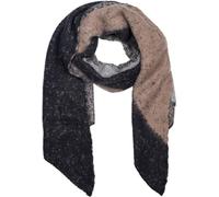 styleBREAKER Femme écharpe tissée douce 3 couleurs en forme asymétrique, chaude étole d'hiver multicolore 01017156, couleur:Noir-gris-taupe