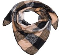 styleBREAKER Femmes XXL Web écharpe triangulaire à carreaux multicolores, écharpe triangulaire à carreaux, écharpe d'hiver chaude et douce, tissu 01020050, couleur:Marron clair-Noir-Blanc