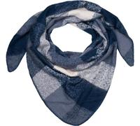styleBREAKER Femmes XXL Web écharpe triangulaire à carreaux multicolores, écharpe triangulaire à carreaux, écharpe d'hiver chaude et douce, tissu 01020050, couleur:Bleu foncé-bleu-blanc