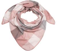 styleBREAKER Femmes XXL Web écharpe triangulaire à carreaux multicolores, écharpe triangulaire à carreaux, écharpe d'hiver chaude et douce, tissu 01020050, couleur:Vieux rose-gris-blanc