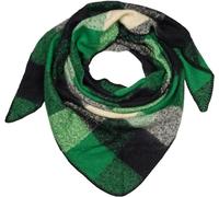 styleBREAKER Femmes XXL Web écharpe triangulaire à carreaux multicolores, écharpe triangulaire à carreaux, écharpe d'hiver chaude et douce, tissu 01020050, couleur:Vert-noir-crème