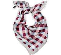 styleBREAKER Foulard carré pour femmes avec un motif à carreaux, rockabilly, tissu, fichu, mouchoir de tête, bandana 01016172, couleur:Rouge vin-Bleu clair