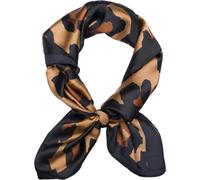 styleBREAKER Foulard femme avec motif léopard et bordure colorée, foulard, foulard carré, bandana 01016231, couleur:Marron-noir