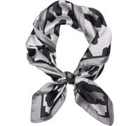 styleBREAKER Foulard femme avec motif léopard et bordure colorée, foulard, foulard carré, bandana 01016231, couleur:Gris-noir
