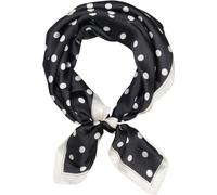 styleBREAKER Foulard pour femmes avec motif à pois, foulard carré à pois, foulard pour la tête 01016234, couleur:Noir-beige