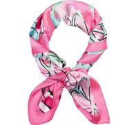 styleBREAKER Foulard pour femmes avec motif de feuilles de palmier et de fleurs dans le style pop art, foulard carré, multicolore, bandana 01016237, couleur:Rose