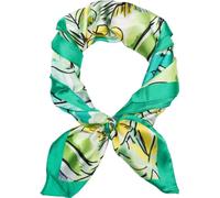 styleBREAKER Foulard pour femmes avec motif de feuilles de palmier et de fleurs dans le style pop art, foulard carré, multicolore, bandana 01016237, couleur:Vert