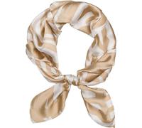 styleBREAKER Foulard pour femmes avec motif zèbre, imprimé animal et bord coloré, foulard, foulard carré, bandana 01016236, couleur:Marron clair-Crème