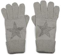 styleBREAKER gants chauds avec application brillante en forme d'étoile et collerette double gants en maille, femme 09010008, couleur:Gris