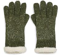 styleBREAKER gants d’hiver pour femme en maille douce avec strass, doublure polaire chaude, gants thermiques scintillants à doigts, confortables et élégants pour temps froid, frêne olive