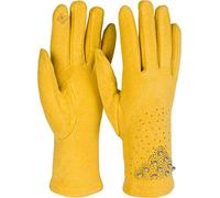 styleBREAKER Gants dames à écran tactile avec strass et perles, doublure polaire, gants chauds, hiver 09010035, couleur:Moutarde