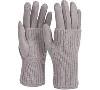 styleBREAKER Gants pour écran tactile 3 en 1 pour femmes avec poignets en tricot amovibles | Gants d'hiver | 3 variantes de port | Doux chaud élastique dans de nombreuses couleurs, Gris clair