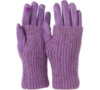 styleBREAKER Gants pour écran tactile 3 en 1 pour femmes avec poignets en tricot amovibles | Gants d'hiver | 3 variantes de port | Doux chaud élastique dans de nombreuses couleurs, Lilas-