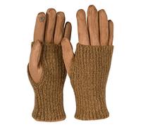 styleBREAKER Gants pour écran tactile 3 en 1 pour femmes avec poignets en tricot amovibles | Gants d'hiver | 3 variantes de port | Doux chaud élastique dans de nombreuses couleurs, Chameau