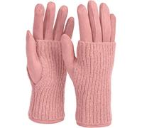 styleBREAKER Gants pour écran tactile 3 en 1 pour femmes avec poignets en tricot amovibles | Gants d'hiver | 3 variantes de port | Doux chaud élastique dans de nombreuses couleurs, Rose-