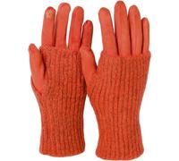 styleBREAKER Gants pour écran tactile 3 en 1 pour femmes avec poignets en tricot amovibles | Gants d'hiver | 3 variantes de port | Doux chaud élastique dans de nombreuses couleurs, Orange