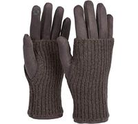 styleBREAKER Gants pour écran tactile 3 en 1 pour femmes avec poignets en tricot amovibles | Gants d'hiver | 3 variantes de port | Doux chaud élastique dans de nombreuses couleurs, Gris
