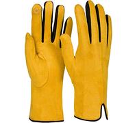 styleBREAKER Gants tactiles femme contrastés,Curry