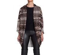 styleBREAKER Gilet cardigan/châle avec imprimé animal, motif crocodile et serpent, multifonction, femmes 08010007, couleur:Marron-beige