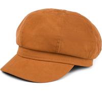 styleBREAKER Ladies Soft Fabric Balloon Cap, Peaked Hat Vintage Style, Bakerboy Slider Cap, Newsboy Cap 04023086, Couleur:Cognac