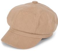 styleBREAKER Ladies Soft Fabric Balloon Cap, Peaked Hat Vintage Style, Bakerboy Slider Cap, Newsboy Cap 04023086, Couleur:Marron Clair