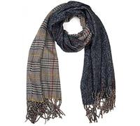 styleBREAKER Large écharpe XXL avec franges et design Night and Day avec motif tartan écossais, unisexe 01018138, couleur:Bleu