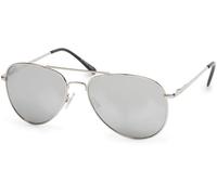 styleBREAKER Lunettes de soleil aviateur unisexe Verres en polycarbonate, monture métallique à bord plein avec charnière à ressort 09020037, couleur:Monture argenté/verre argenté