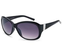 styleBREAKER Lunettes de soleil oversize pour femmes en forme de papillon avec décoration en métal sur la branche, verre dégradé 09020062, Monture noire/verre dégradé gris-violet