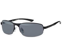 styleBREAKER Lunettes de soleil unisexes demi-lune avec verres rectangulaires en polycarbonate et charnière à ressort, 09020051, couleur:Monture noire/verre gris teinté