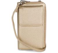 styleBREAKER Mini-portefeuille pour dames avec compartiment pour téléphone portable et protection RFID, sac à bandoulière, poche pour téléphone portable, sac croisé 02012362, couleur:Or