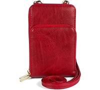 styleBREAKER Mini sac à bandoulière pour femme avec protection RFID, poche pour téléphone portable, 2 compartiments zippés 02012376, couleur:Lie de vin