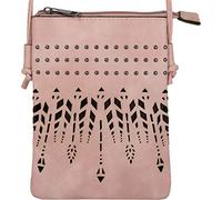 styleBREAKER Mini Sac à bandoulière pour Femme Style Folklorique avec des Rivets, Besace, Sacoche, Sac à Main 02012260, Couleur:Rose-