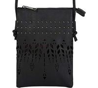 styleBREAKER Mini Sac à bandoulière pour Femme Style Folklorique avec des Rivets, Besace, Sacoche, Sac à Main 02012260, Couleur:Noir