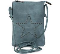 styleBREAKER Mini sacoche avec découpes en forme d'étoile, sac en bandoulière, sac à main, femmes 02012235, couleur:Bleu jeans
