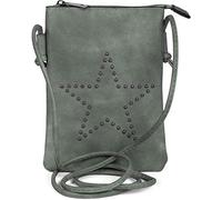 styleBREAKER Mini sacoche avec découpes en forme d'étoile, sac en bandoulière, sac à main, femmes 02012235, couleur:Gris-bleu