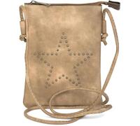 styleBREAKER Mini sacoche avec découpes en forme d'étoile, sac en bandoulière, sac à main, femmes 02012235, couleur:Taupe