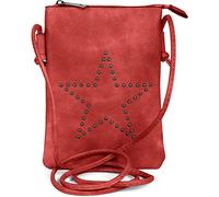 styleBREAKER Mini sacoche avec découpes en forme d'étoile, sac en bandoulière, sac à main, femmes 02012235, couleur:Rouge