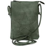 styleBREAKER Mini sacoche avec découpes en forme d'étoile, sac en bandoulière, sac à main, femmes 02012235, couleur:Vert pin