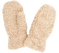 styleBREAKER Moufles Teddy pour femme avec doublure polaire | Moufles d'hiver douillettes de couleur unie avec poignet élastique | Gants chauds en fausse fourrure, Beige