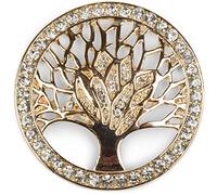 styleBREAKER Pendentif décoratif magnétique en Forme d'arbre de Vie pour écharpes, Foulards ou Ponchos avec des Pierres Brillantes, Broche, Femme 05050029, Couleur:Or